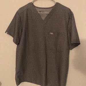 FIGS Men's Medium Leon Two-Pocket Scrub Top Graphite LIKE NEW
